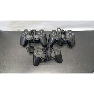 Lot Of 3 Sony PlayStation 2 PS2 PARTS OR REPAIRS Official OEM Wired Controllers